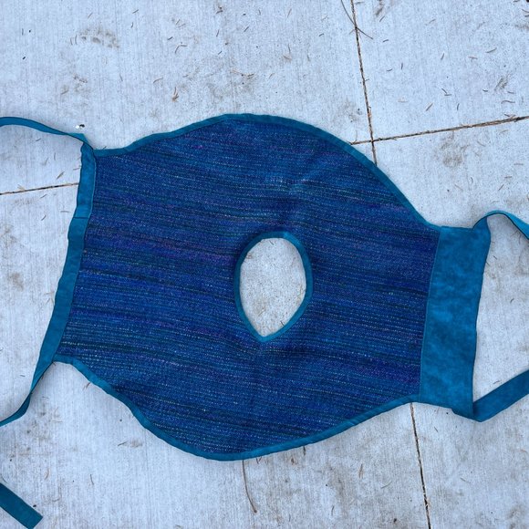 Handmade Handwoven "Stingray" Wrap Top - S/M/L - Blue/Turquoise + Leather - Picture 2 of 8